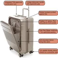 Arlo Skye Carry-on Luggage<The Zipper Carry-On Max with Front Pocket