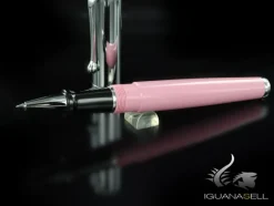 Aurora Rollerball<Talentum Colors Pink w/ Chrome Finish Cap Rollerball Pen - AU-D