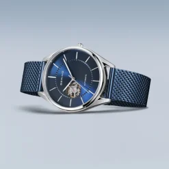 Bering Men's Watches<Mens Watch Automatic polished brushed silver Blue Dial 16743307