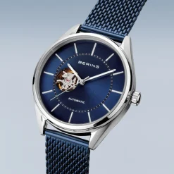 Bering Men's Watches<Mens Watch Automatic polished brushed silver Blue Dial 16743307