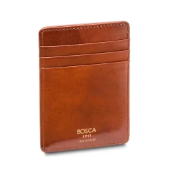 Bosca Men's Wallets<Deluxe Front Pocket Wallet Montreal Black and Amber Leather