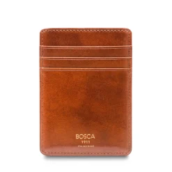 Bosca Men's Wallets<Deluxe Front Pocket Wallet Montreal Black and Amber Leather