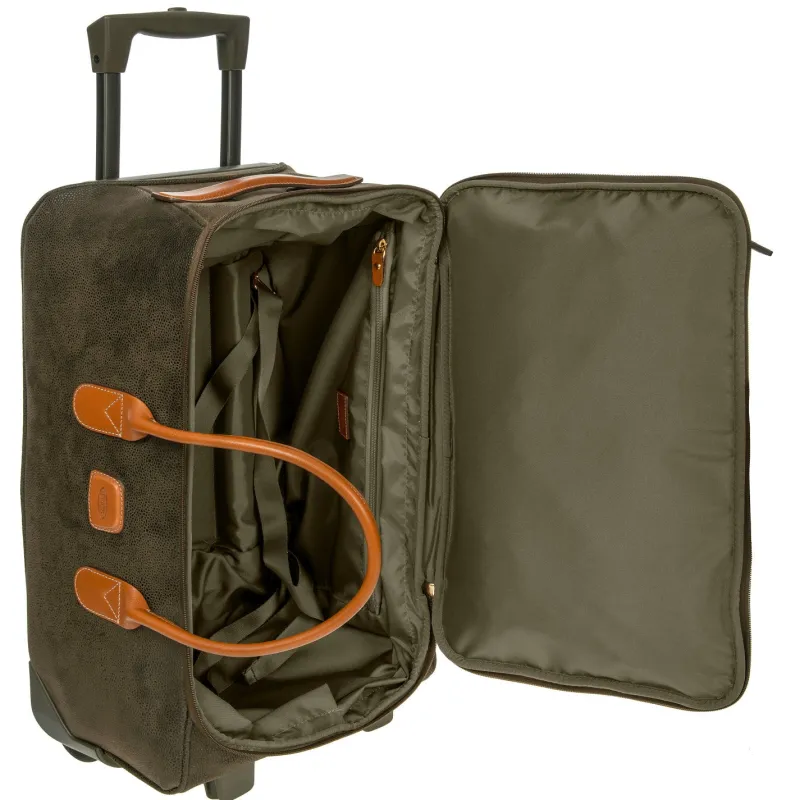 Bric's Carry-on Luggage<LIFE 21" CARRY-ON ROLLING DUFFLE BAG - OLIVE OR BLACK Olive with Olive Lining