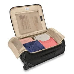 Briggs & Riley Wheeled Duffels|Carry-on Luggage<Briggs and Riley Baseline BLUWD1214 Global 2 Wheel Carry on Duffle Black
