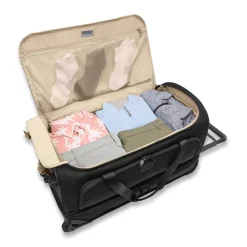 Briggs & Riley Wheeled Duffels|Checked<Briggs and Riley Baseline BLUWD127 Medium Two Wheel Duffle | Altman Luggage Black