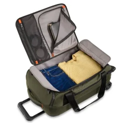 Briggs & Riley Wheeled Duffels|Checked<Briggs and Riley ZDX International Carry on Upright Duffle Hunter