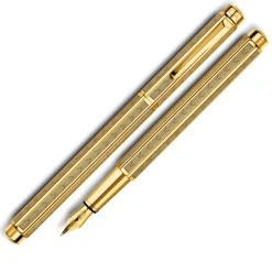 Caran D'Ache Fountain<Caran D' Ache | Caran D' Ache Ecridor Chevron Gold Fountain Pen | Pen Sale