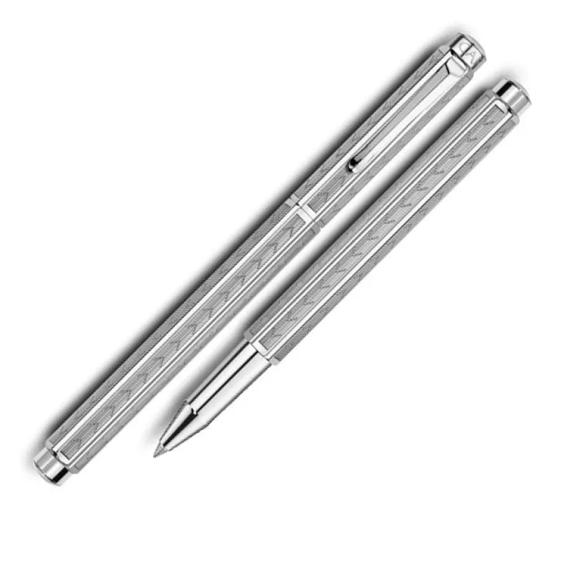 Caran D'Ache Felt Tip<- Ecridor - Chevron Silver Plated Rollerball 838.286