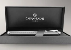 Caran D'Ache Felt Tip<- Ecridor - Chevron Silver Plated Rollerball 838.286