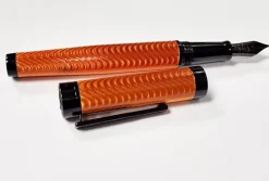 Conklin Fountain<Herringbone Fountain Pen Orange and Black | Altman Luggage