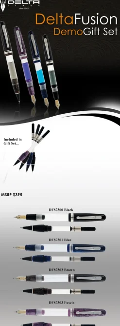 Delta Pen Closeouts|Fountain<Fusion 82 Demo Brown Fountain Pen | Altman Luggage Pen Sale