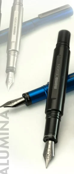 Delta Pen Closeouts|Fountain<MOMO Design Alumina Fountain Pen Anodized Aluminum Black