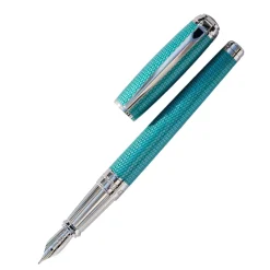 S.T. Dupont Fountain<Dupont Line D Diamond Guilloche Fountain Pen Altman Luggage Aquamarine