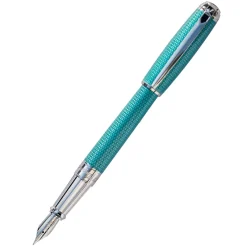 S.T. Dupont Fountain<Dupont Line D Diamond Guilloche Fountain Pen Altman Luggage Aquamarine