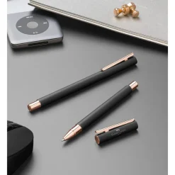 Faber-Castell Rollerball<NEO Slim Rollerball Pen Black Matte with Rose Gold