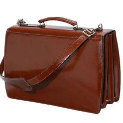 Jack Georges Portfolios|Business Cases<| Elements Collection Triple Gusset Flap Over Leather Briefcase 4403 | Altman Luggage