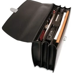 Jack Georges Portfolios|Business Cases<| Elements Collection Triple Gusset Flap Over Leather Briefcase 4403 | Altman Luggage