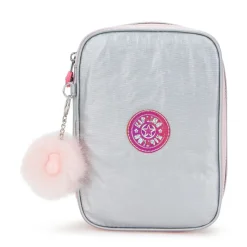 Kipling Pen Storage<100 Pens Case Metallic Ice Silver | Altman Luggage