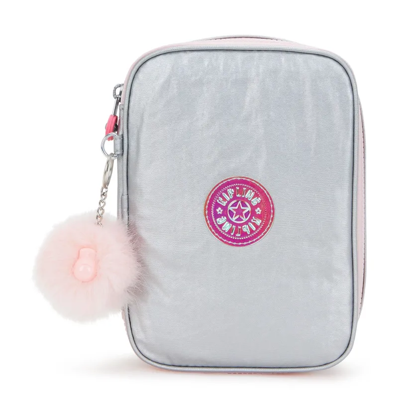 Kipling Pen Storage<100 Pens Case Metallic Ice Silver | Altman Luggage