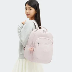 Kipling Backpacks<Seoul Large Metallic Pink Shine Laptop Backpack | Altman Luggage