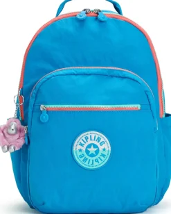 Kipling Backpacks<Seoul Large Nylon 15 Laptop Backpack Azure Sky Blue