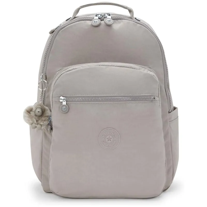 Kipling Backpacks<Seoul Large Nylon Laptop Backpack Grey Gris | Altman Luggage