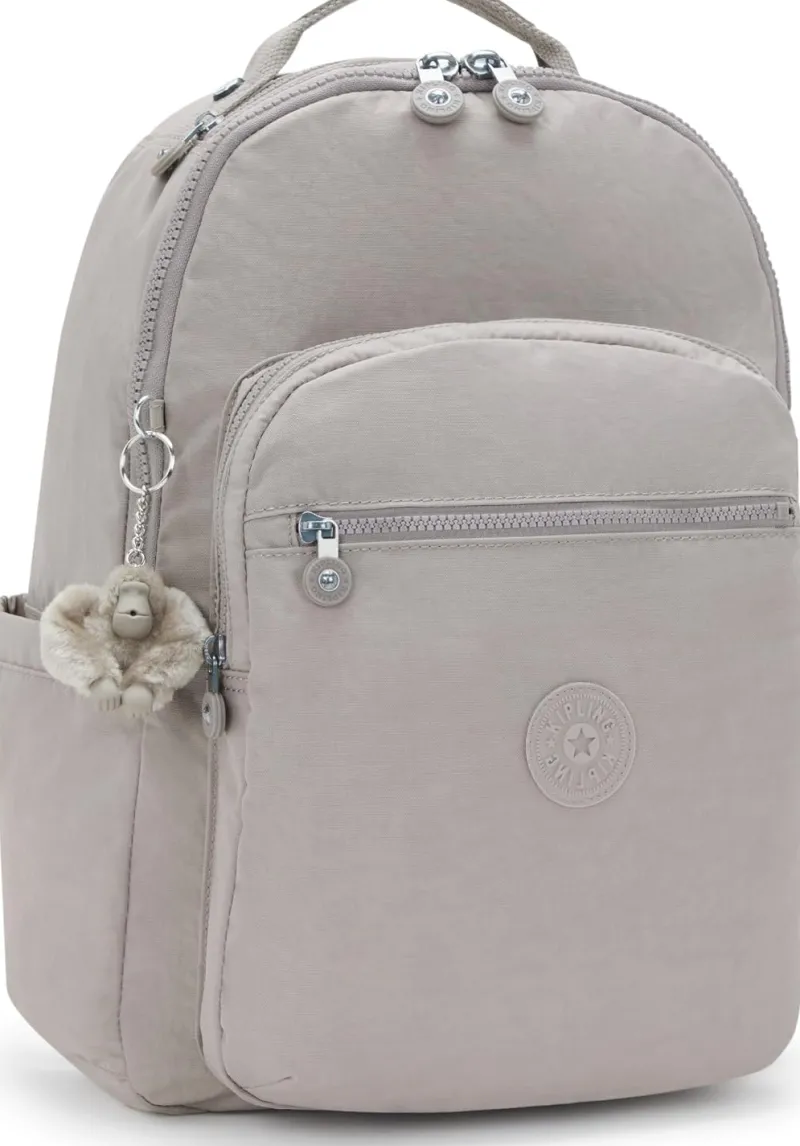Kipling Backpacks<Seoul Large Nylon Laptop Backpack Grey Gris | Altman Luggage
