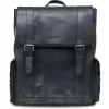 Mancini Portfolios|Attaches & Briefcases<Leather Backpack for 15'' Laptop, 12.75" x 5.25" x 14.5", Blac