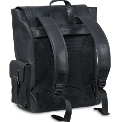 Mancini Portfolios|Attaches & Briefcases<Leather Backpack for 15'' Laptop, 12.75" x 5.25" x 14.5", Blac