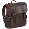 Mancini Portfolios|Business Cases<Leather Backpack for 15'' Laptop, 12.75" x 5.25" x 14.5", Brow