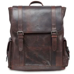 Mancini Portfolios|Business Cases<Leather Backpack for 15'' Laptop, 12.75" x 5.25" x 14.5", Brow