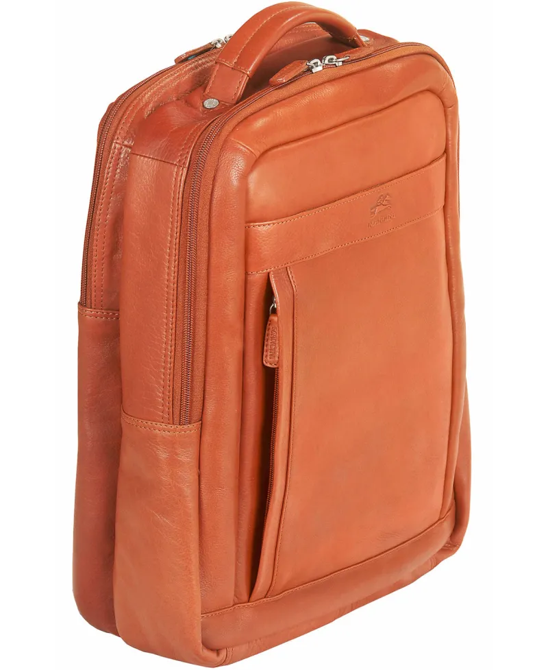 Mancini Portfolios|Business Cases<Leather Backpack for 15.6" Laptop / Tablet, 12" x 5.25" x 15",