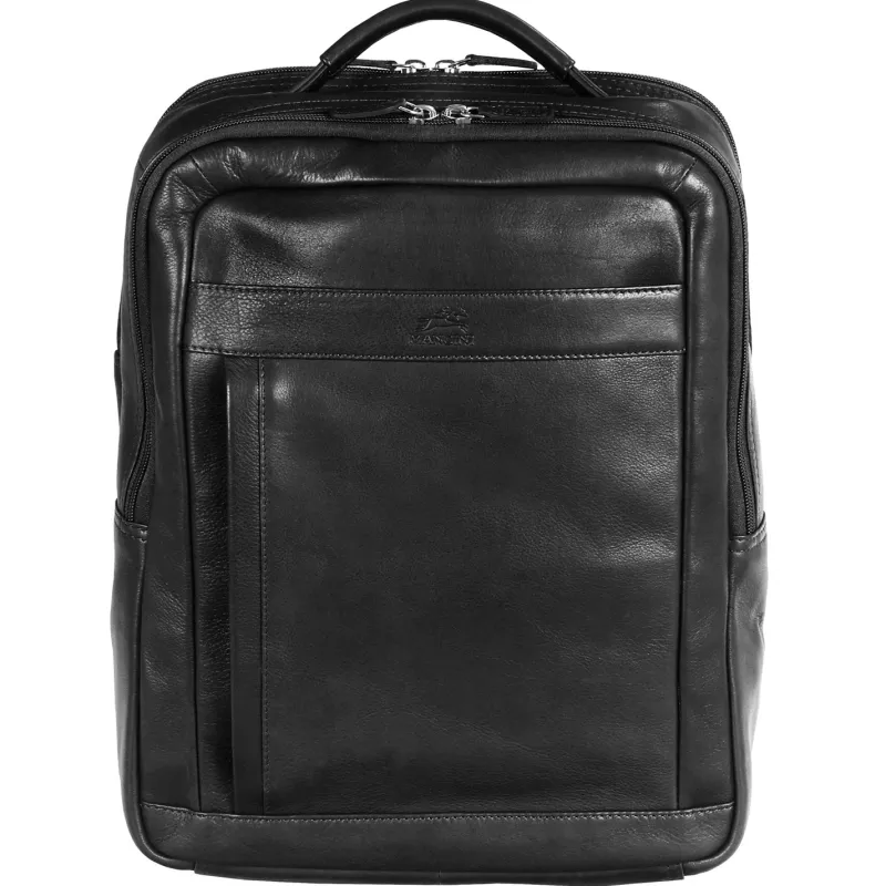 Mancini Portfolios|Business Cases<Leather Backpack for 15.6" Laptop / Tablet, 12" x 5.25" x 15",