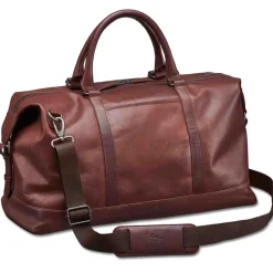 Mancini Portfolios|Attaches & Briefcases<Leather Carry-on Duffle Bag, 20" x 10" x 12", Brown