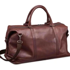 Mancini Portfolios|Attaches & Briefcases<Leather Carry-on Duffle Bag, 20" x 10" x 12", Brown