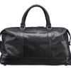 Mancini Portfolios|Attaches & Briefcases<Leather Carry-on Duffle Bag, 20" x 10" x 12", Black