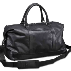 Mancini Portfolios|Attaches & Briefcases<Leather Carry-on Duffle Bag, 20" x 10" x 12", Black