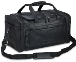 Mancini Portfolios|Attaches & Briefcases<Leather Carry-on Duffle Bag, 20" x 10.75" x 10.75", Black