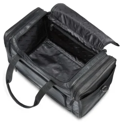 Mancini Portfolios|Attaches & Briefcases<Leather Carry-on Duffle Bag, 20" x 10.75" x 10.75", Black