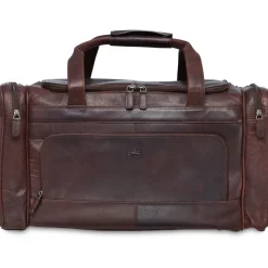 Mancini Portfolios|Attaches & Briefcases<Leather Carry-on Duffle Bag, 20" x 10.75" x 10.75", Brown