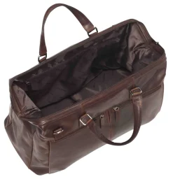 Mancini Portfolios|Attaches & Briefcases<Leather Classic Carry-on Duffle Bag, 20" x 10" x 13.5", Brown