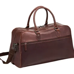 Mancini Portfolios|Attaches & Briefcases<Leather Classic Duffle Bag, 21.5" x 11" x 14", Brown