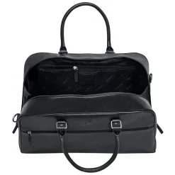 Mancini Portfolios|Attaches & Briefcases<Leather Classic Duffle Bag, 21.5" x 11" x 14", Black