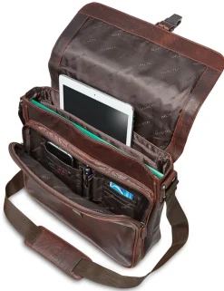 Mancini Portfolios|Business Cases<Leather Crossover Bag for 12" Laptop / Tablet with RFID Secure