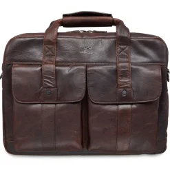 Mancini Portfolios|Business Cases<Leather Double Compartment Briefcase for 15.6" Laptop with RFI