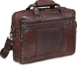 Mancini Portfolios|Business Cases<Leather Double Compartment Briefcase for 15.6" Laptop with RFI