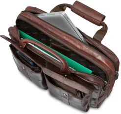Mancini Portfolios|Business Cases<Leather Double Compartment Briefcase for 15.6" Laptop with RFI