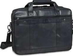 Mancini Portfolios|Attaches & Briefcases<Leather Double Compartment Briefcase for 15.6" Laptop with RFI