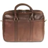 Mancini Portfolios|Business Cases<Leather Double Compartment Zippered Briefcase for 15.6" Laptop
