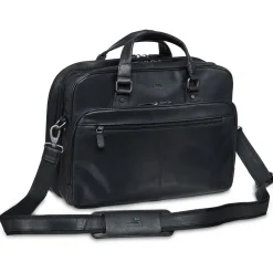 Mancini Portfolios|Business Cases<Leather Expandable Double Compartment Briefcase for 15.6'' Lap